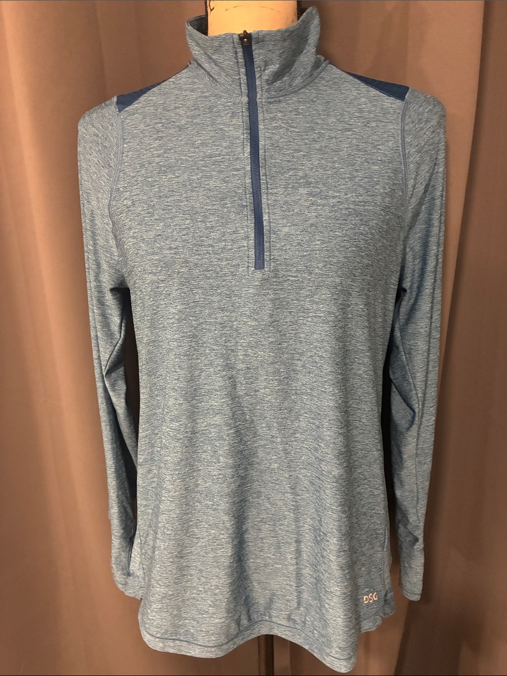 DSG Men's Light Heather Blue Quarter-Zip Pullover